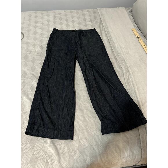 Talbots Size 6 Heritage Wide Leg Cotton Pants Big Pockets Comfy Professional - Picture 1 of 16